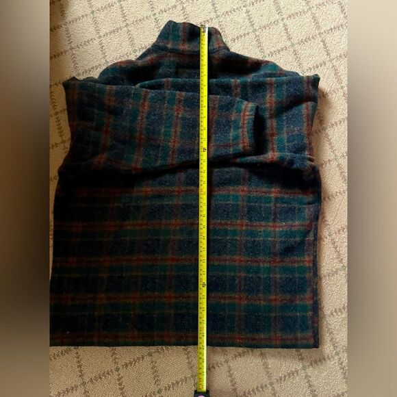 Woolrich Original outerwear wool plaid with green 1/2 zip L - Picture 9 of 10